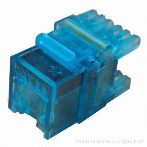 Cat5e Unshielded Keystone Jack with Dust-proof Cover (180 Degrees)